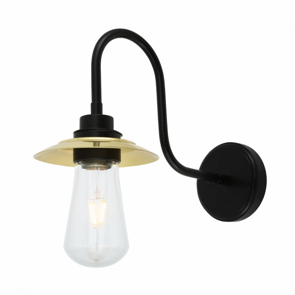 Ren Industrial Vintage Brass Swan Neck Wall Light