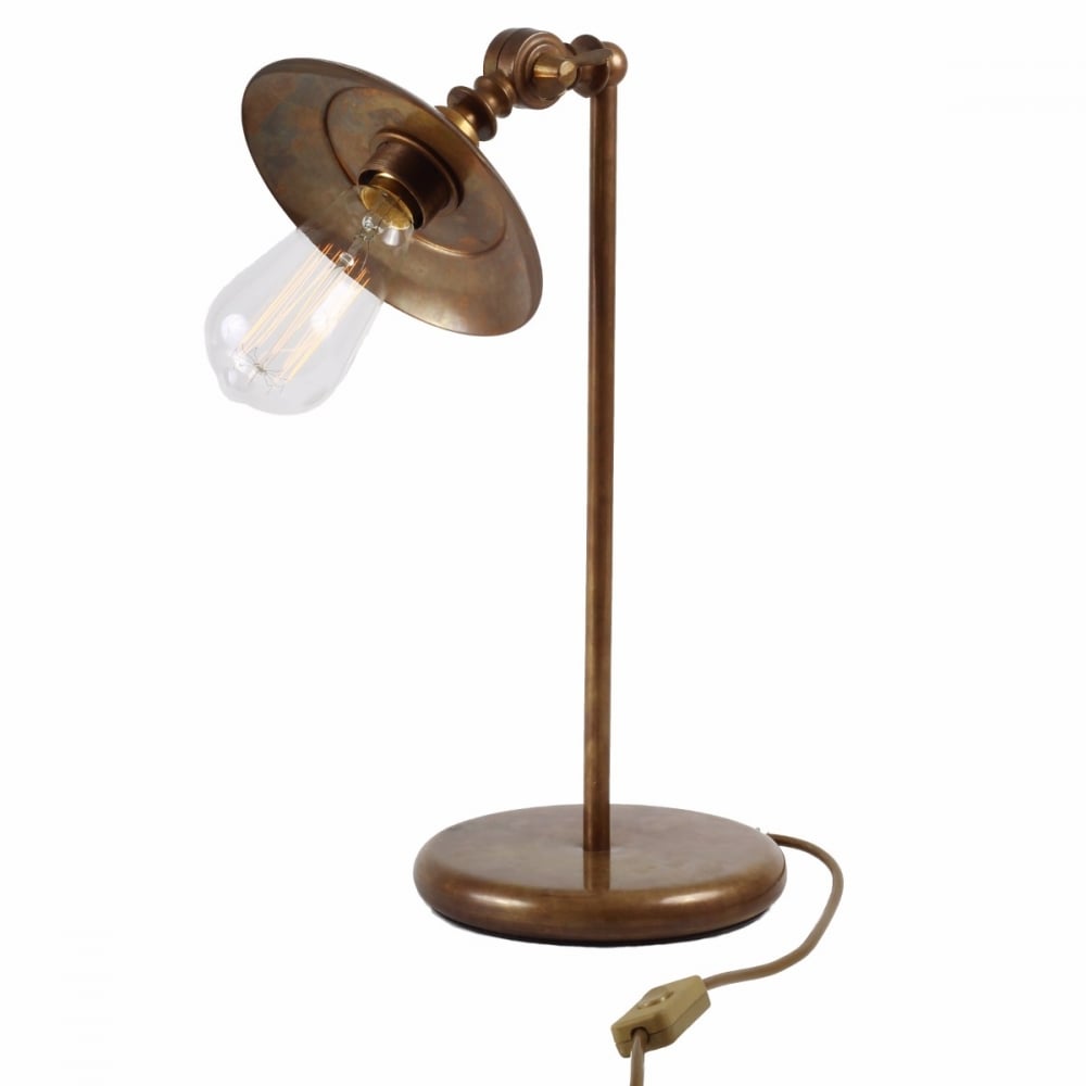 Industrial Brass Table Desk Lamp with Quirky Design Elements
