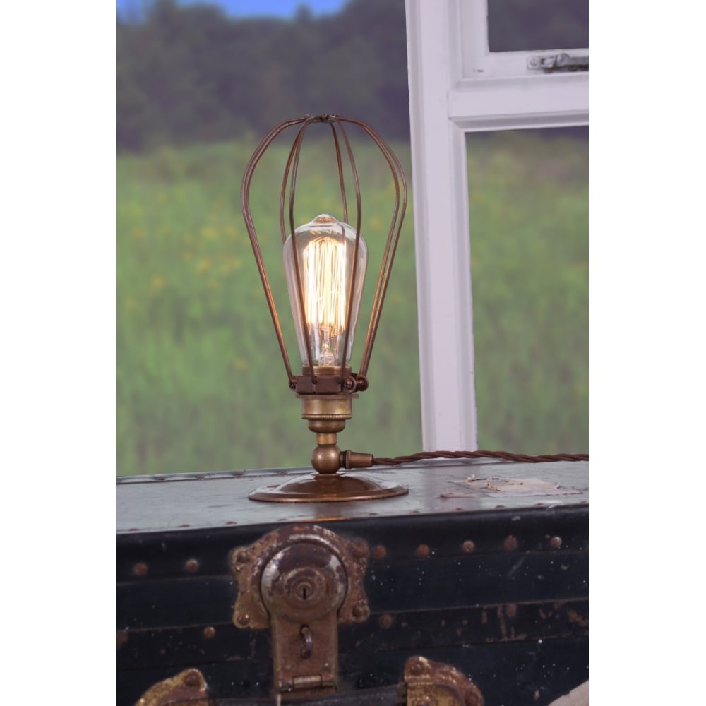 Vox Industrial Open Cage Table Lamp with Edison Bulb Design