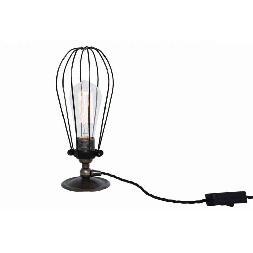 Vox Industrial Open Cage Table Lamp with Edison Bulb Design