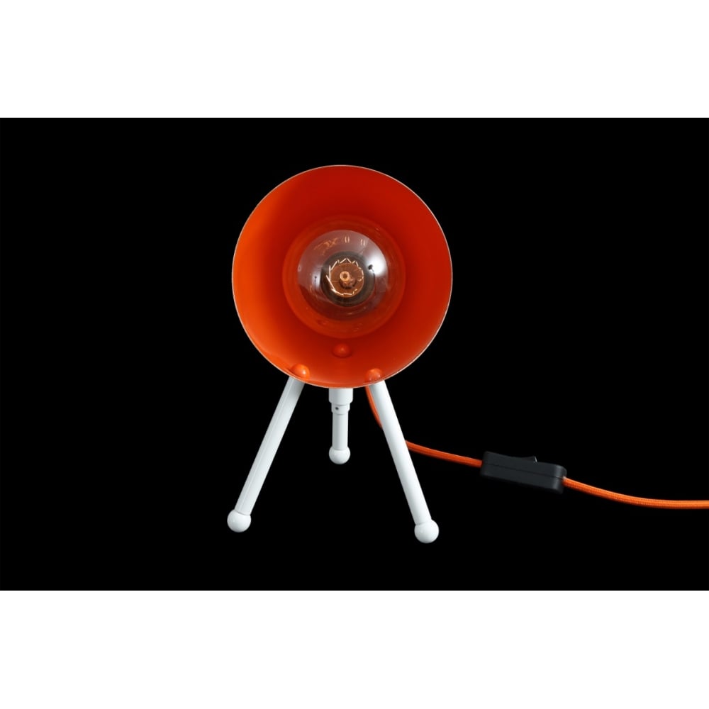Buenos Aires Modern Open Bowl Table Lamp in White and Orange