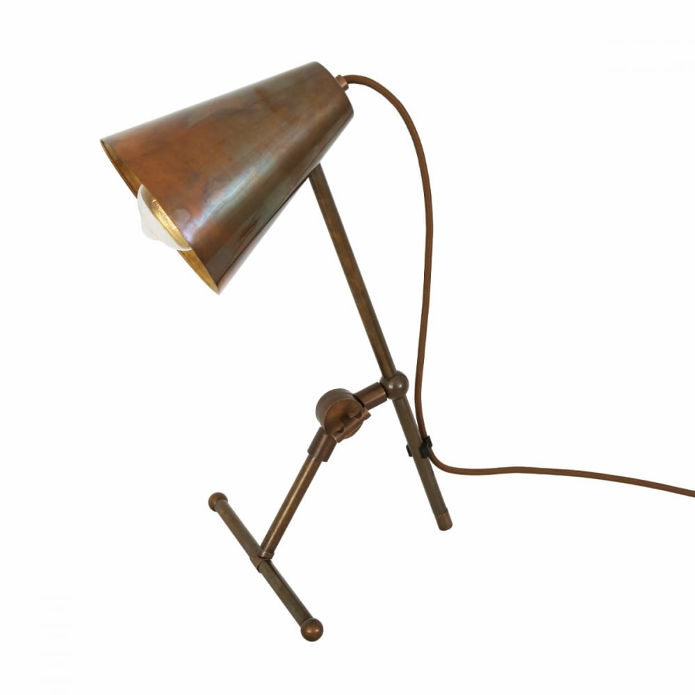 Moya Vintage Brass Adjustable Desk Lamp