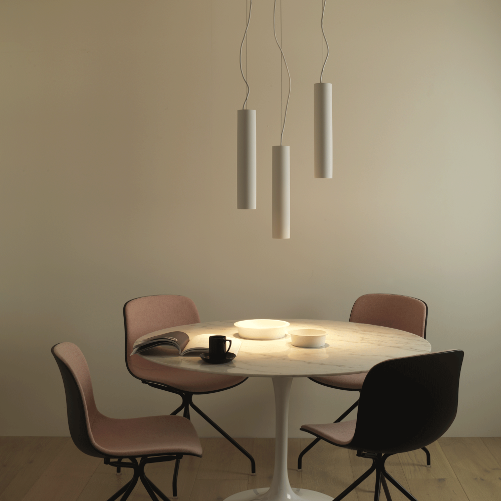 Osca 400 Round Pendant Light in Sleek White Finish