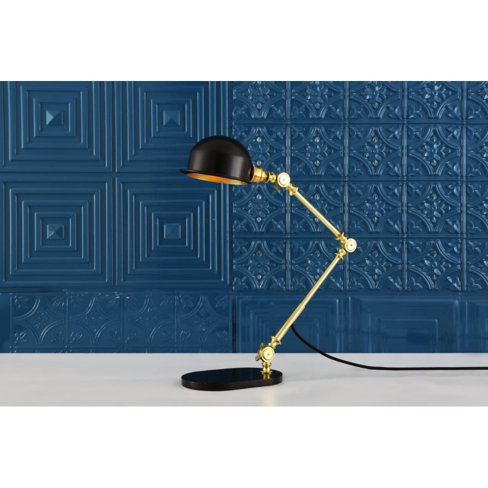 Puhos Adjustable Table Lamp in Brass and Matte Black Finish