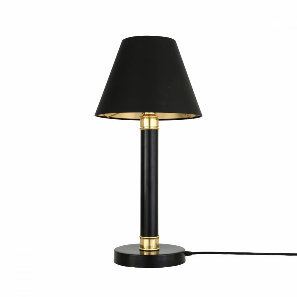 Kangos Dual-Tone Table Lamp in Matte Black and Polished Brass