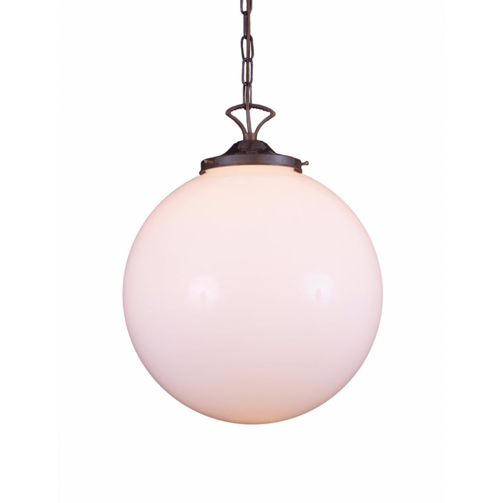 Yerevan Elegant Brass and Glass Globe Ceiling Pendant 1 Light
