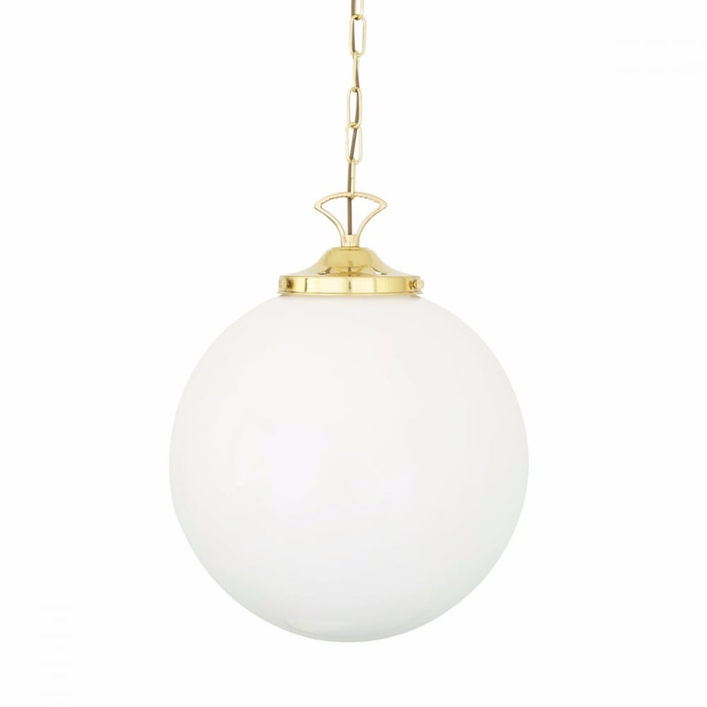 Yerevan Elegant Brass and Glass Globe Ceiling Pendant 1 Light