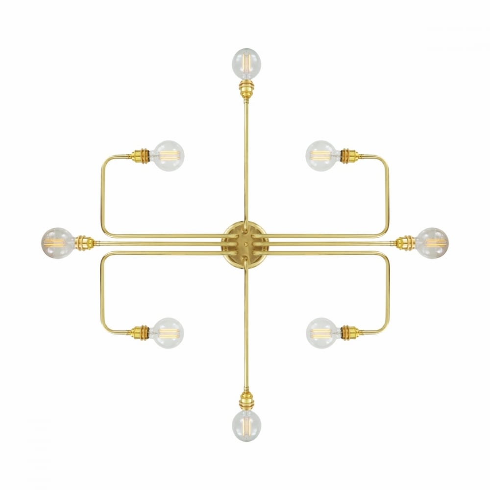 Irbid Industrial Brass Chandelier with Glass Bulb Accents