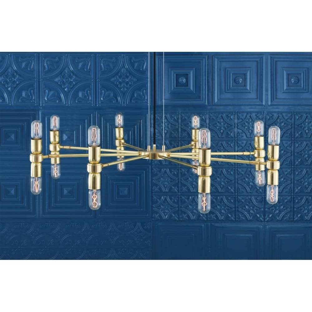 Kendu 16-Light Spiral Arm Chandelier in Antique Brass