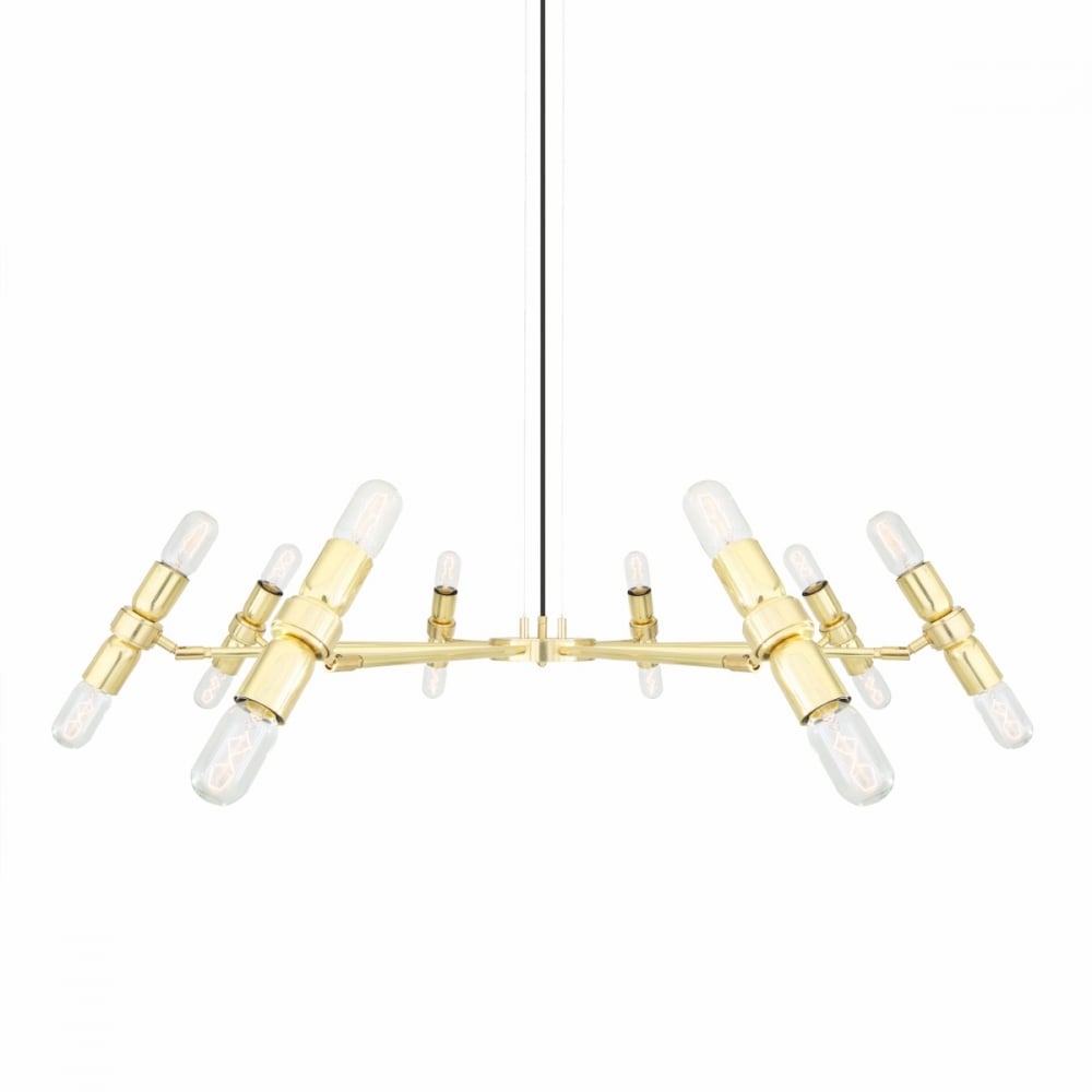 Kendu 16-Light Spiral Arm Chandelier in Antique Brass