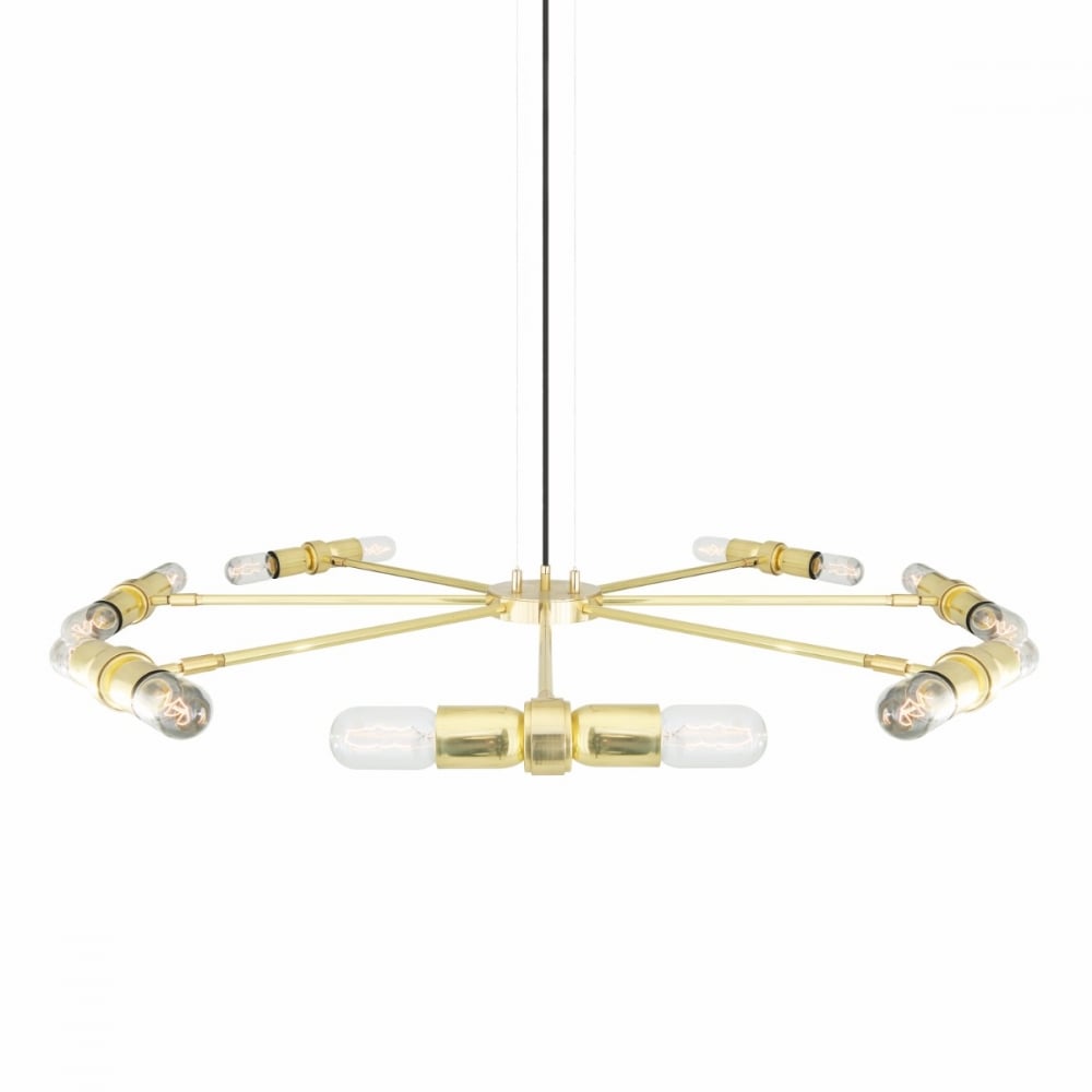 Kendu 16-Light Spiral Arm Chandelier in Antique Brass