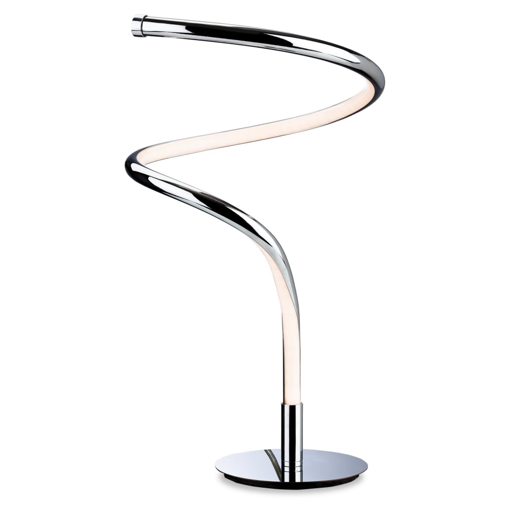 Contemporary Chrome LED Spiral Table Lamp