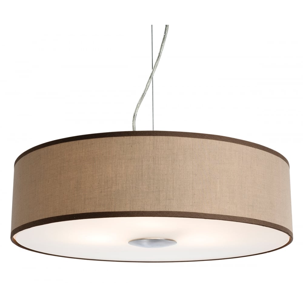 Modern Taupe Cyclic Pendant with Triple Lampholders