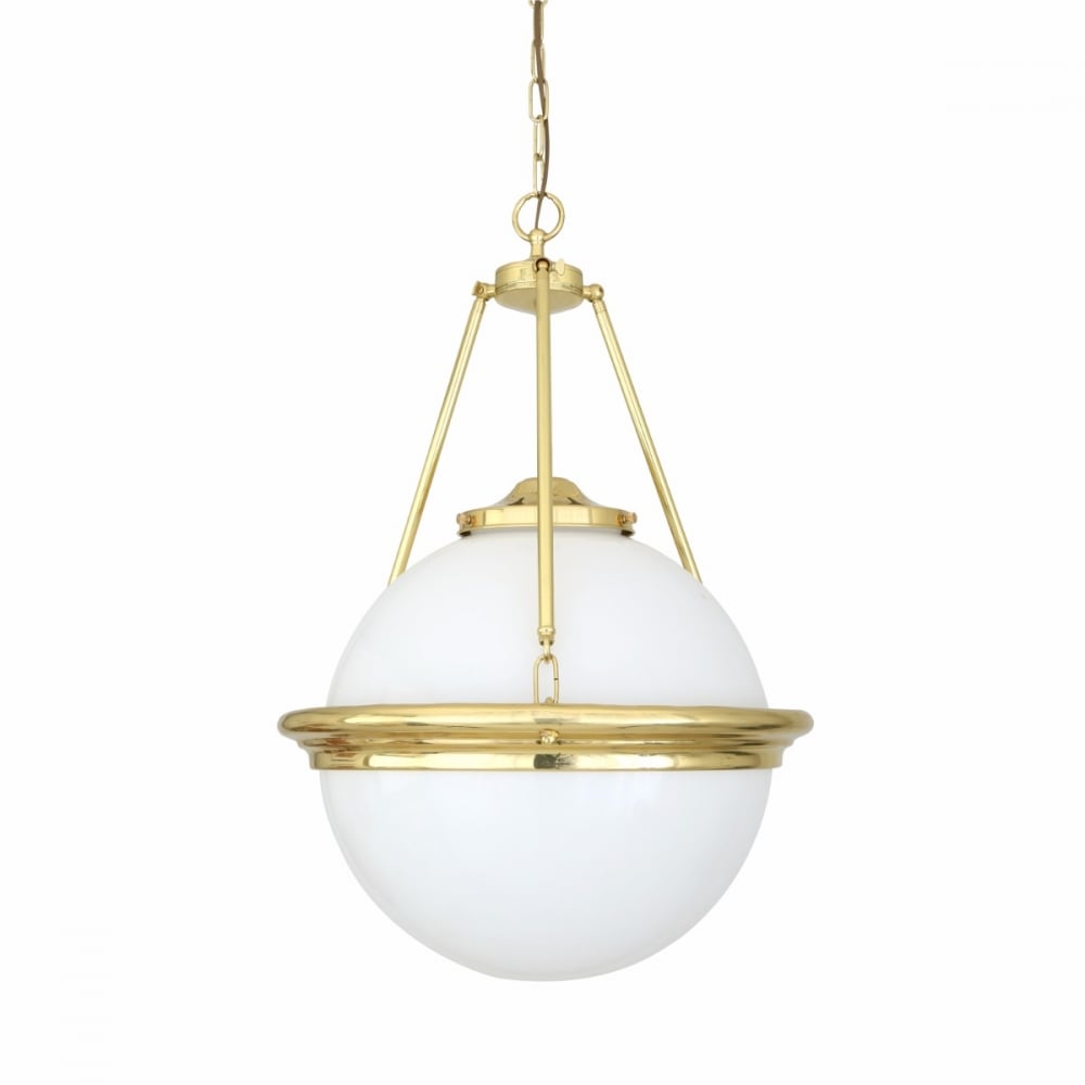 Ardee Antique Brass Globe Pendant Light