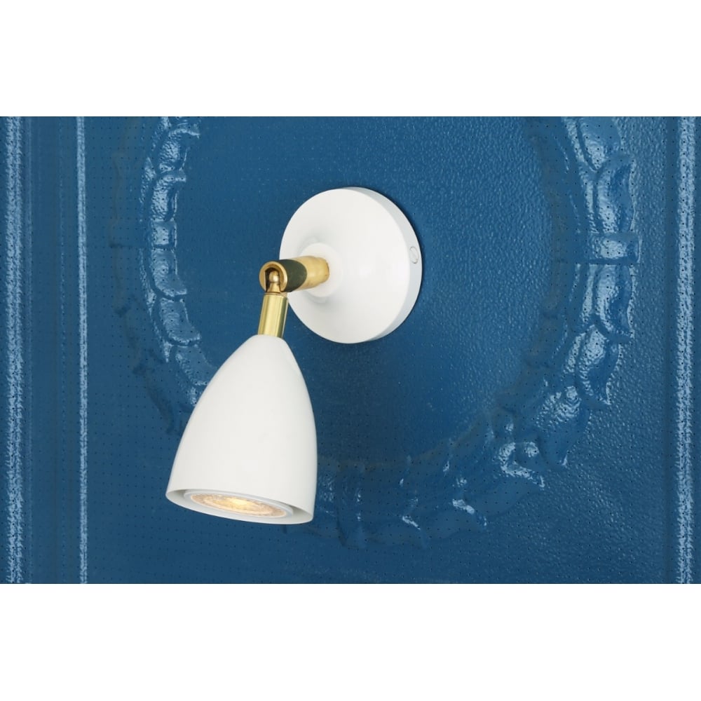 Antique Brass Lainio Adjustable Wall Spotlight