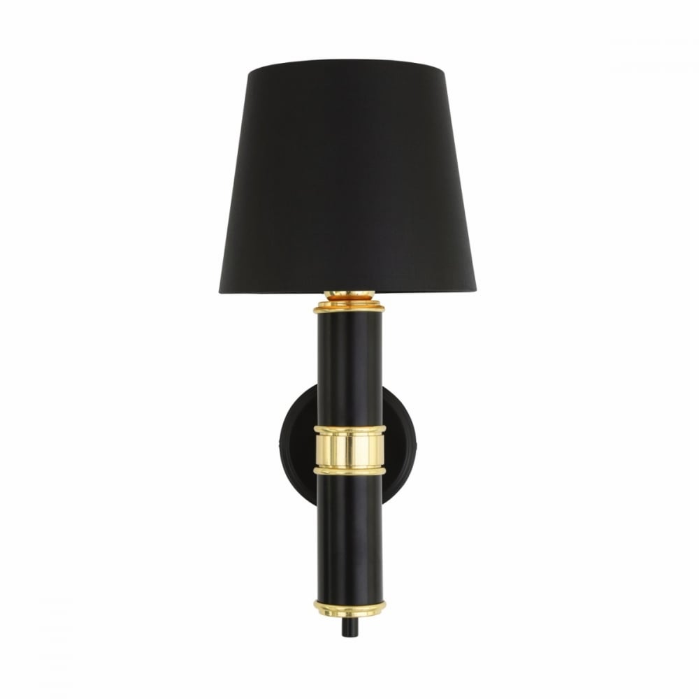 Kangos Traditional Wall Sconce in Black and Polished Brass