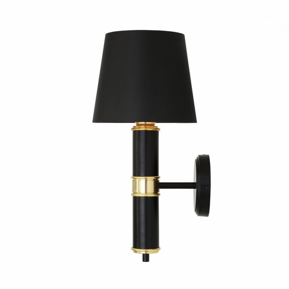 Kangos Traditional Wall Sconce in Black and Polished Brass