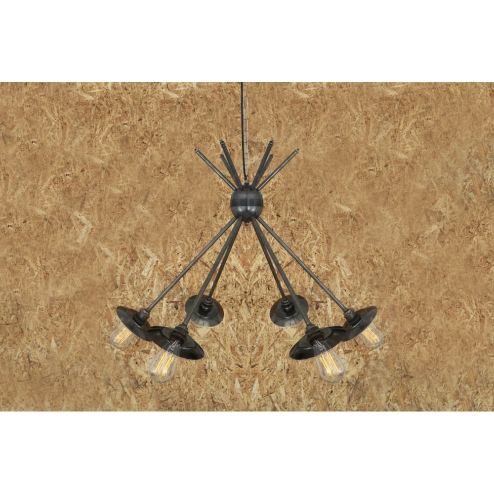 Vintage Industrial Hakone Chandelier in Antique Brass