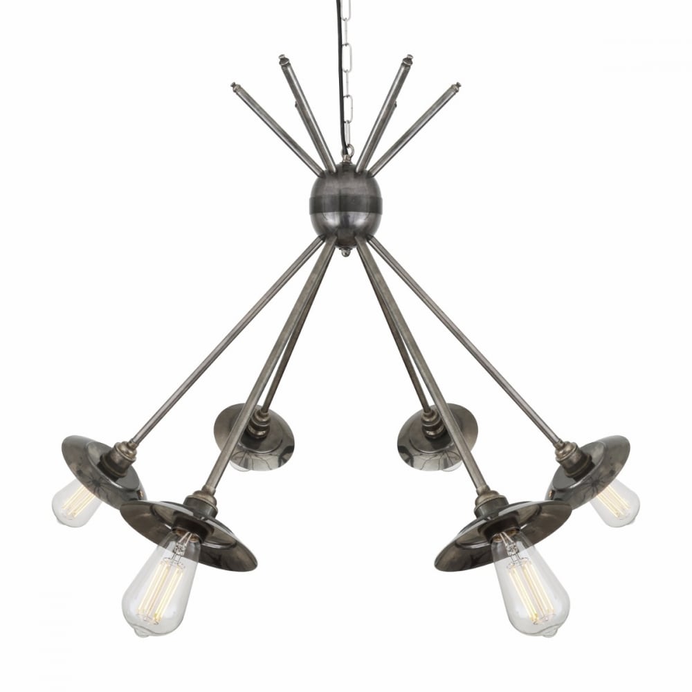 Vintage Industrial Hakone Chandelier in Antique Brass