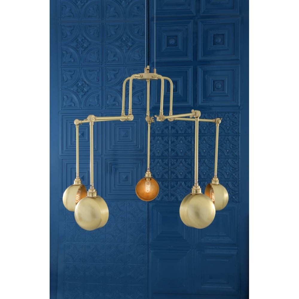 San Jose Five-Light Brass Chandelier with Adjustable Arms