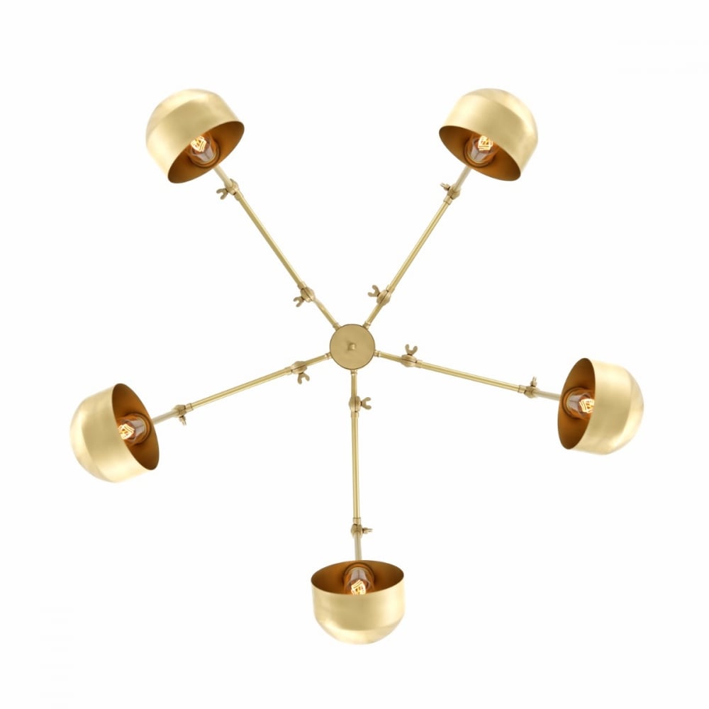 San Jose Five-Light Brass Chandelier with Adjustable Arms