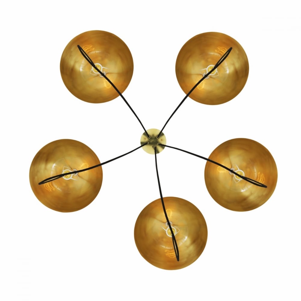 Elegant Brass Dome Chandelier with Floating Design