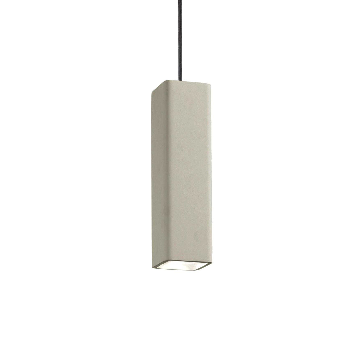 SQUARE Cement Pendant Light with Single Bulb - OAK Collection