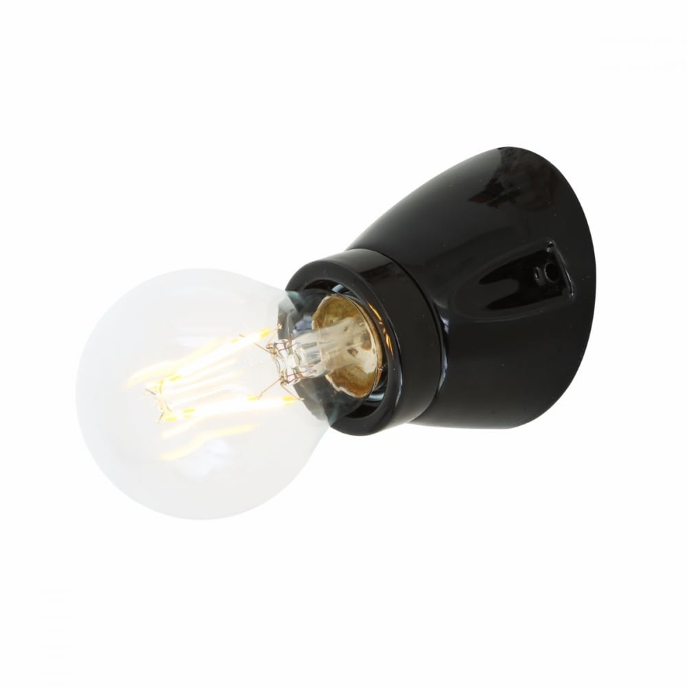 Baltimore Black Porcelain Flush Light Fixture