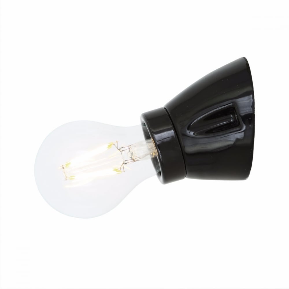 Baltimore Black Porcelain Flush Light Fixture