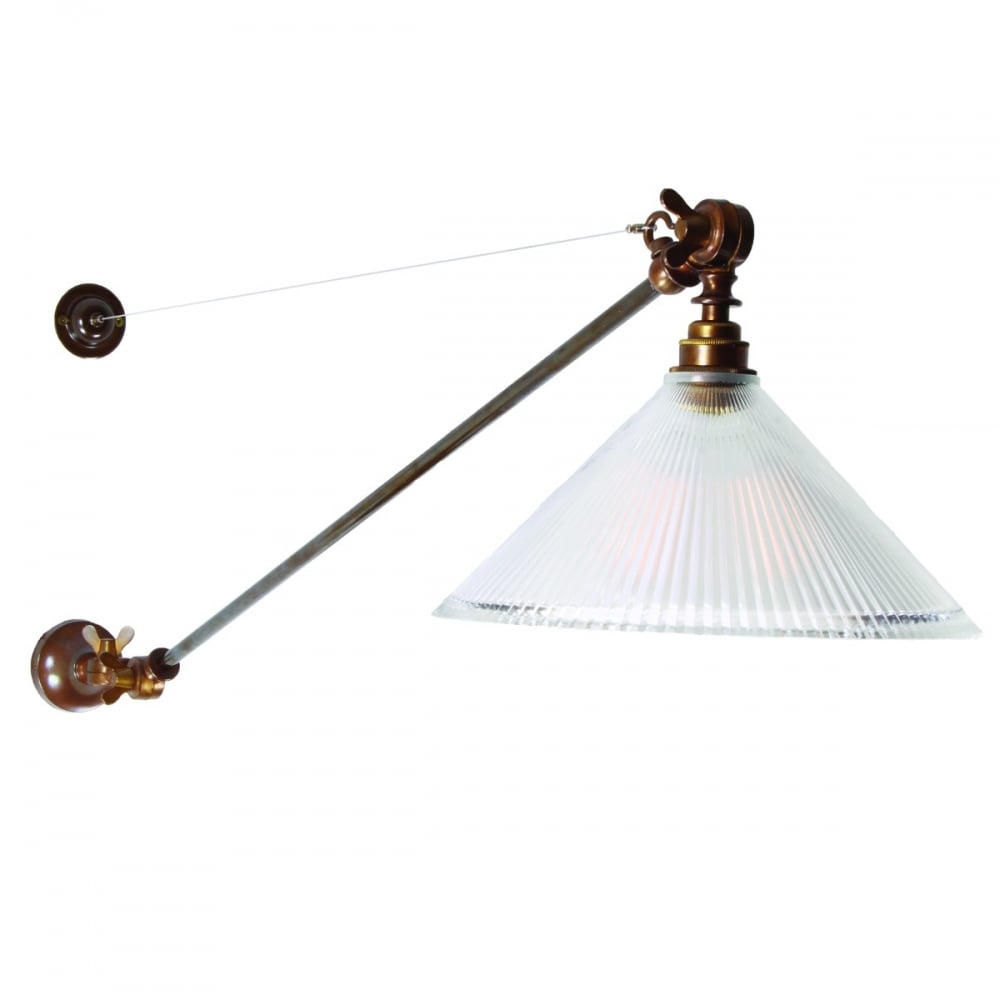Nyx Adjustable Coolie Glass Wall Sconce in Antique Brass
