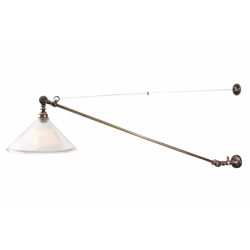 Nyx Adjustable Coolie Glass Wall Sconce in Antique Brass