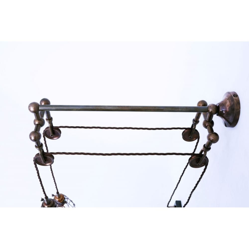 Industrial Elegance: Maxum Dual Cage Wall Light with Pulleys