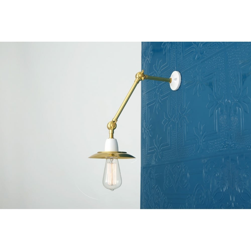 Vintage Brass Adjustable Fisherman's Wall Sconce Light