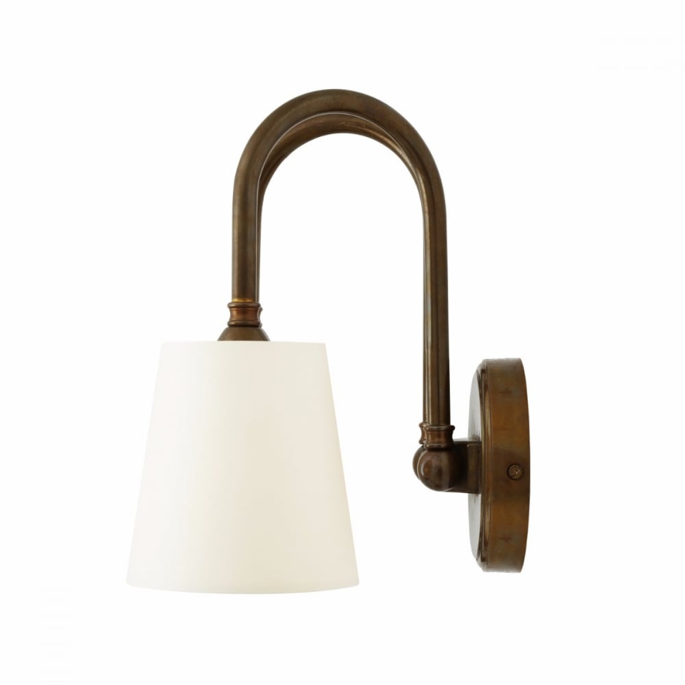 Uppsala Dual Arm Vintage Wall Sconce, Antique Brass Finish