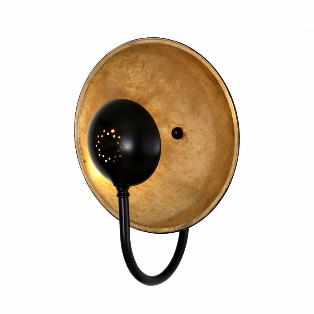 Orebro Dual-Tone Wall Light: Contemporary Black & Brass Finish