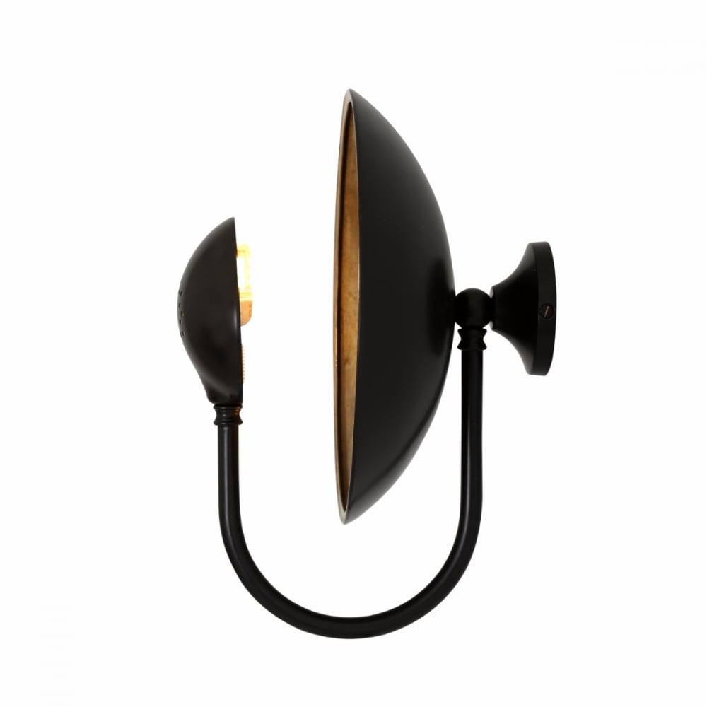 Orebro Dual-Tone Wall Light: Contemporary Black & Brass Finish