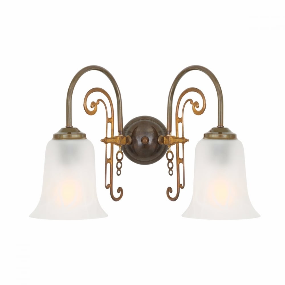 Antique Brass Medan Double Arm Wall Light