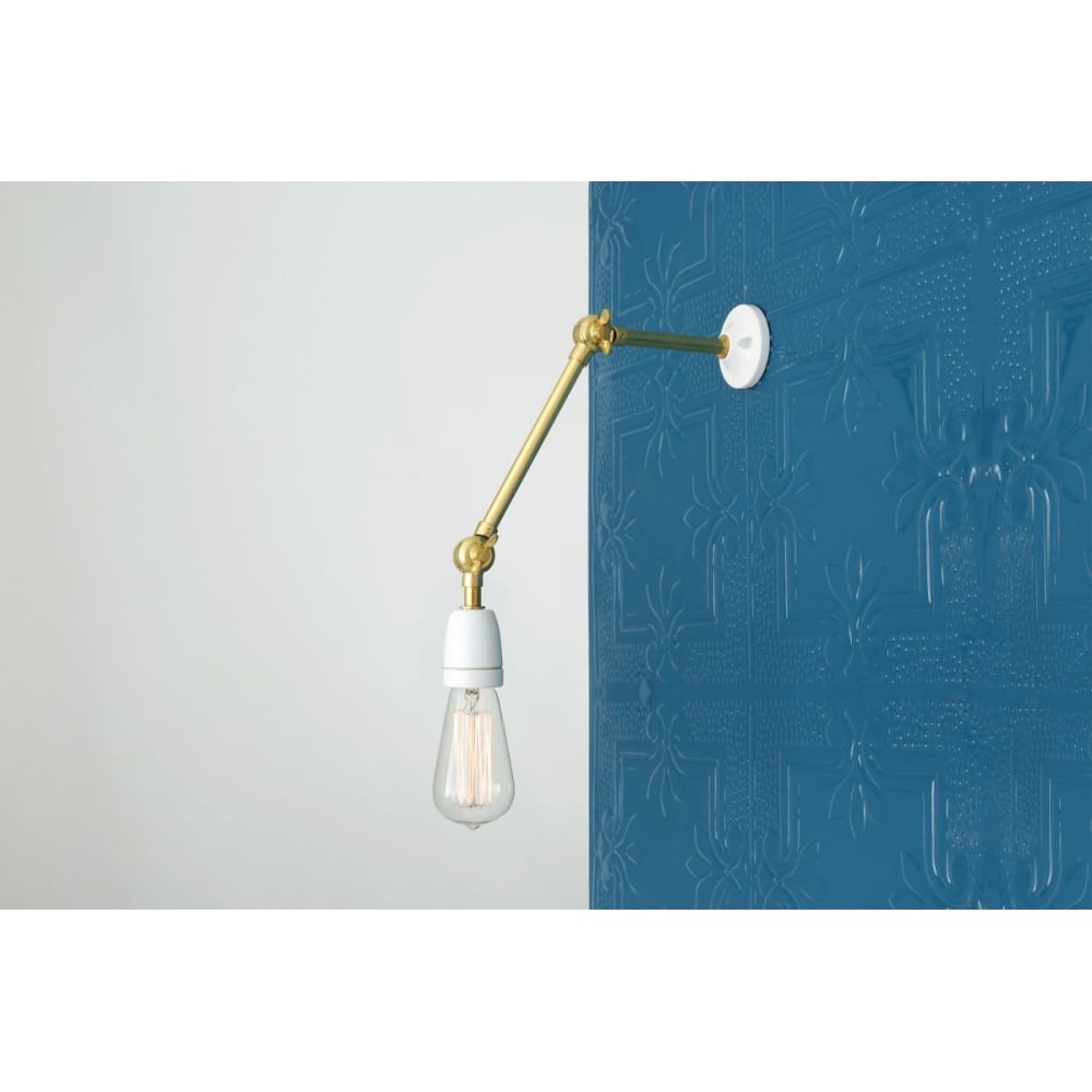 Quirky Carlow Adjustable Brass and Ceramic Wall Sconce