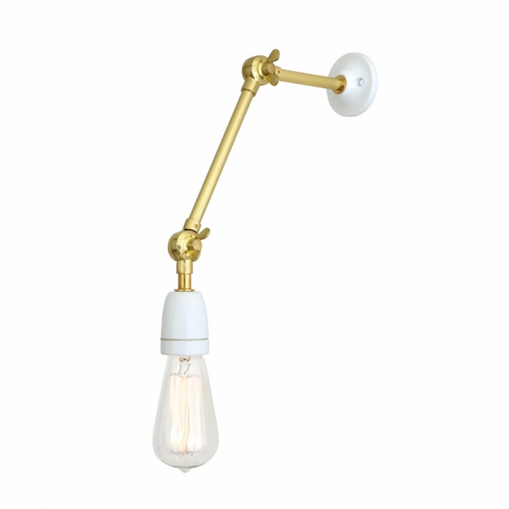 Quirky Carlow Adjustable Brass and Ceramic Wall Sconce