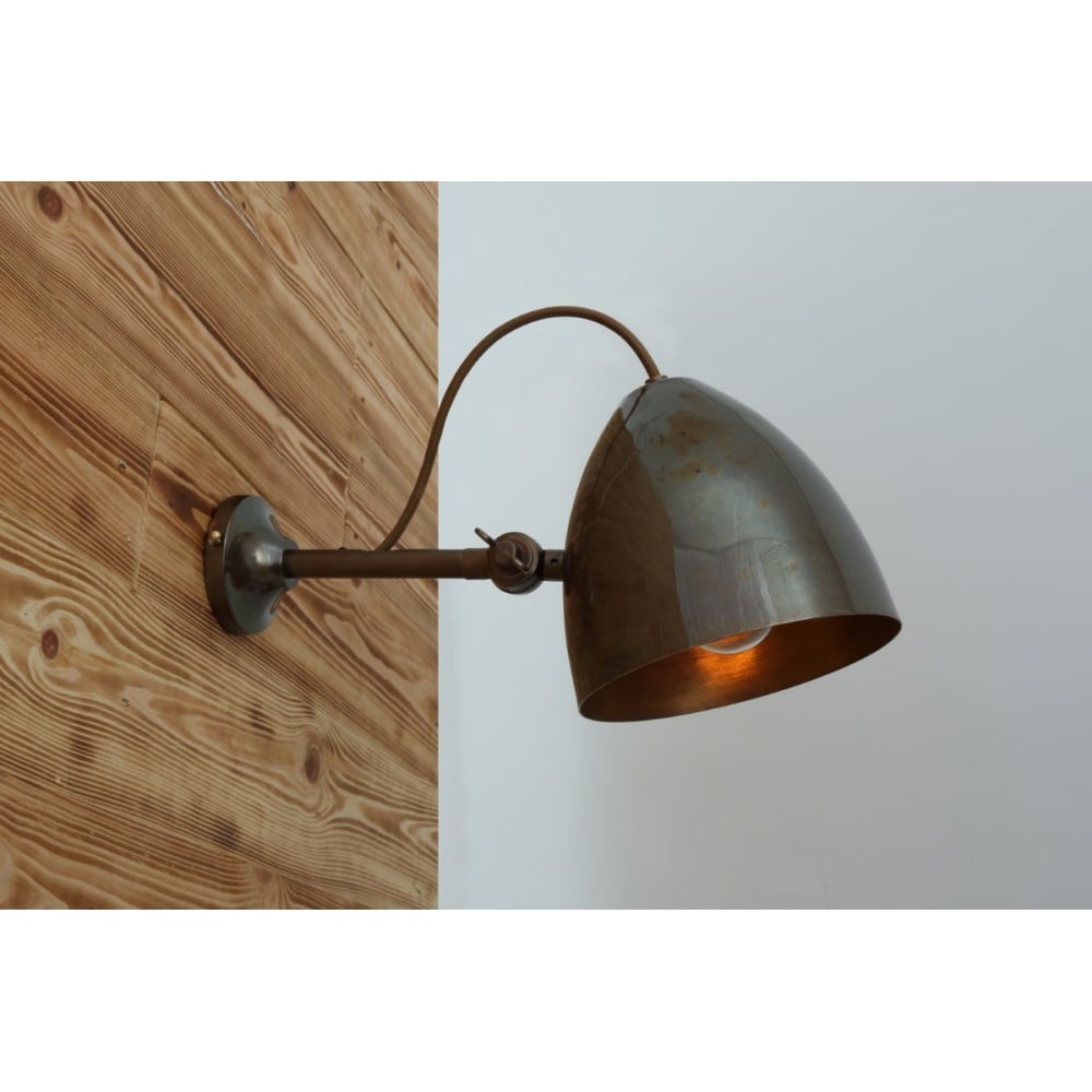 Antique Brass Quito Cone Adjustable Wall Light