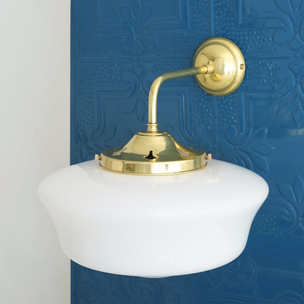 Vintage-Inspired Brass Schoolhouse Wall Light