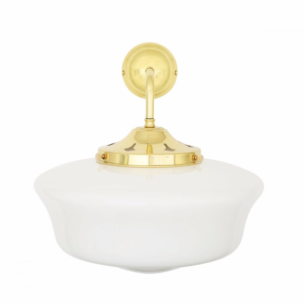 Vintage-Inspired Brass Schoolhouse Wall Light