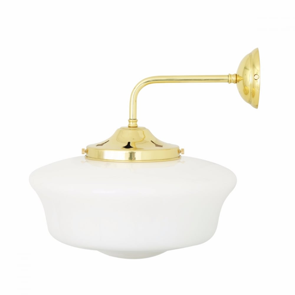 Vintage-Inspired Brass Schoolhouse Wall Light