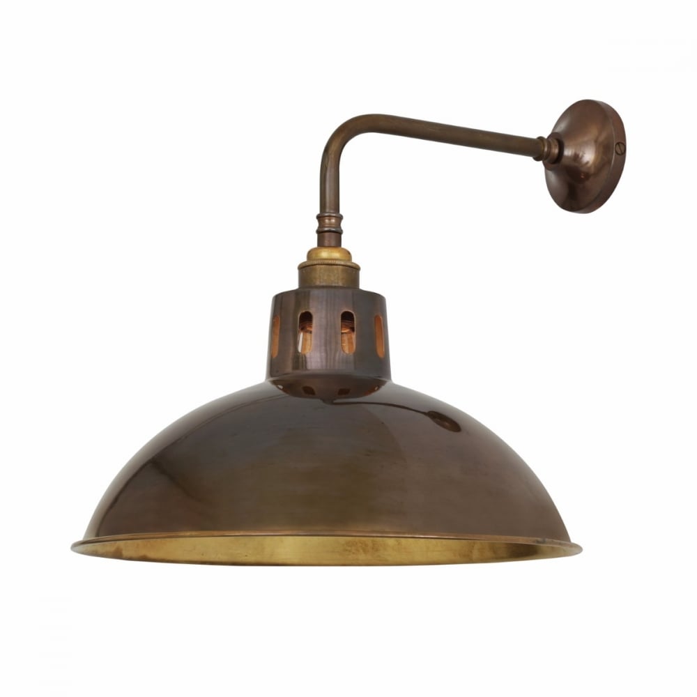 Antique Brass Industrial Dome Wall Light