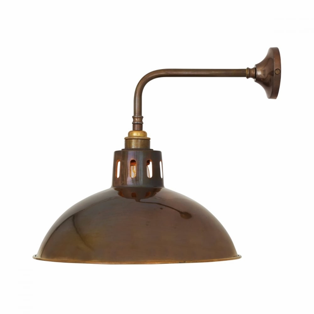 Antique Brass Industrial Dome Wall Light