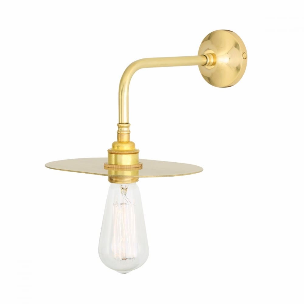 Antique Brass Kigoma Wall Light with Curved Shade