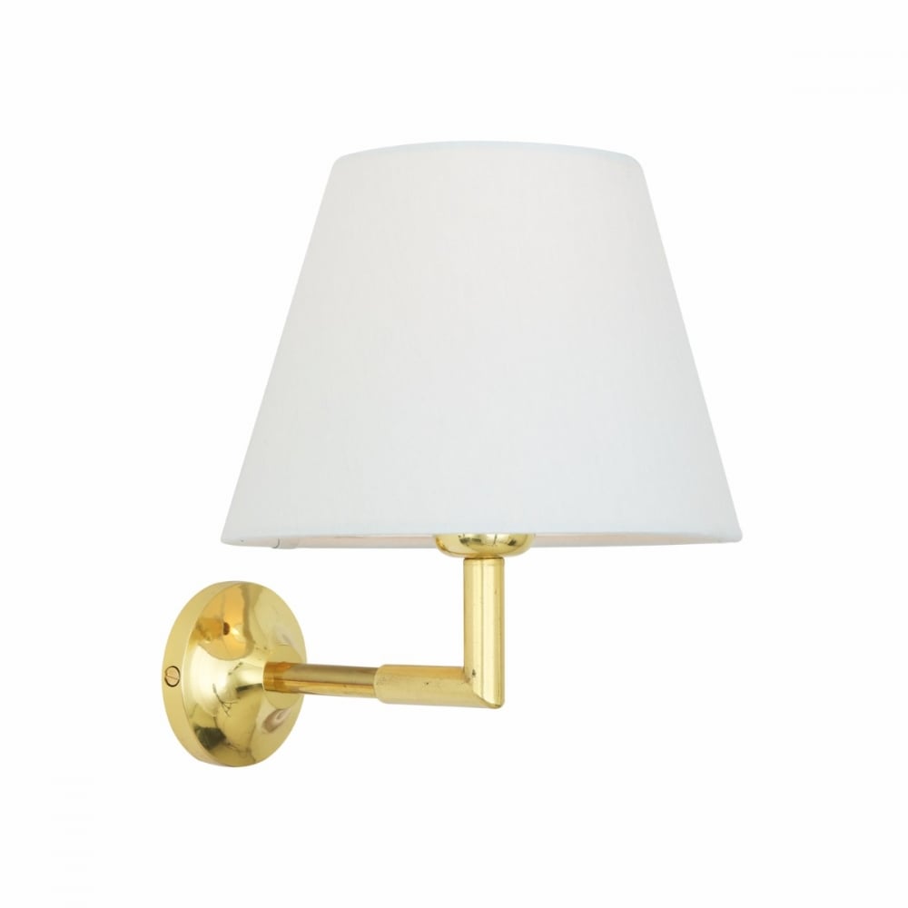 Kilkee Elegant Brass and White Shade Wall Sconce