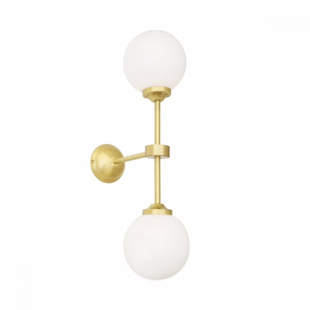 Antique Brass Elegance: Yaounde Double Globe Wall Light