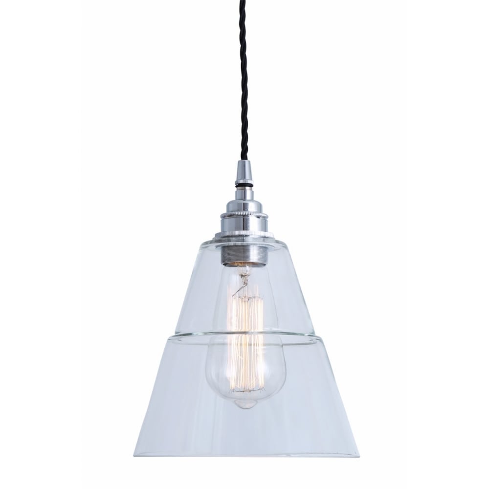 Vintage-Inspired Clear Glass Shade Ceiling Pendant