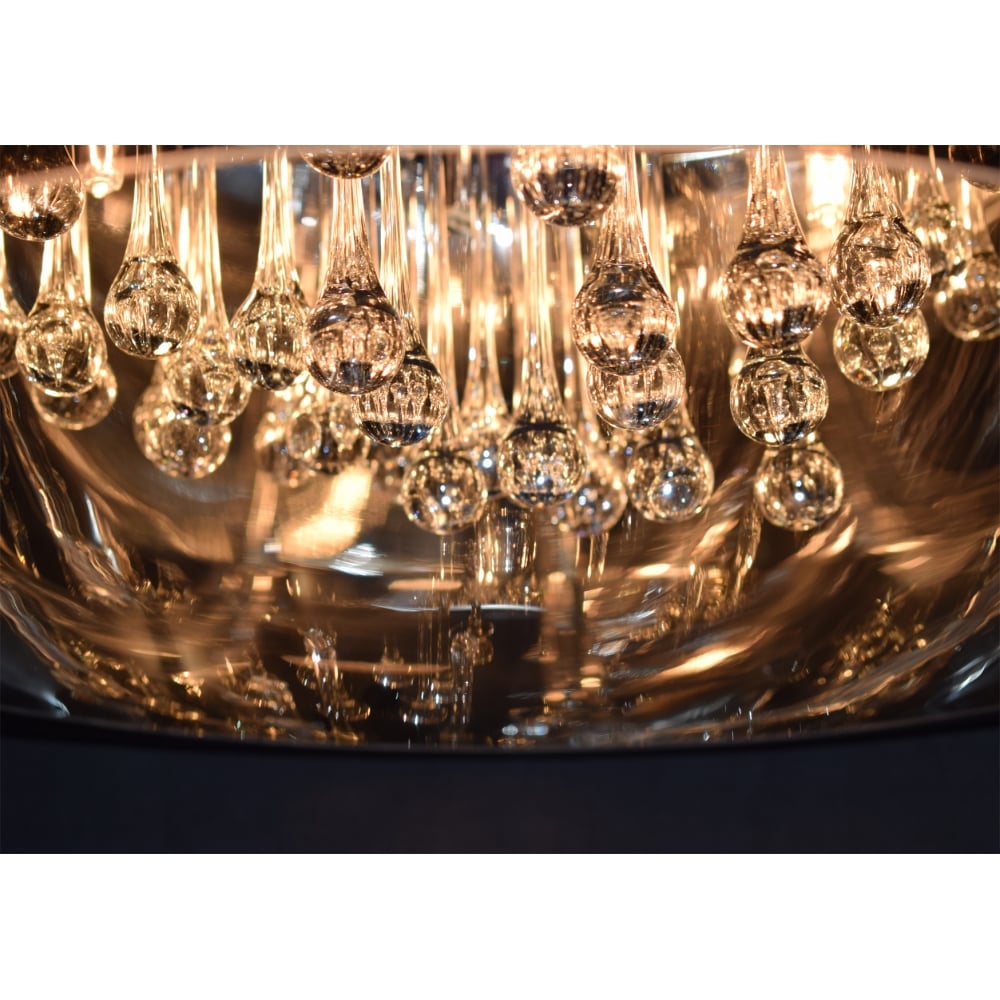 Elegant Chrome & Smoked Glass 5-Light Pendant Ceiling Fixture